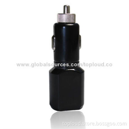 USB Car Charger with 12-24V DC Input Voltages, CE, FCC, RoHS Marks